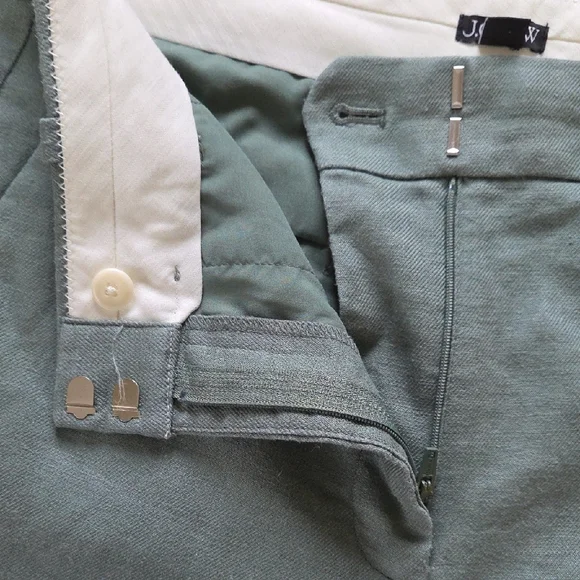 J. Crew Sage Green Carolina Flare Pant in Stretch Linen Blend - Size 8 - Picture 4 of 7